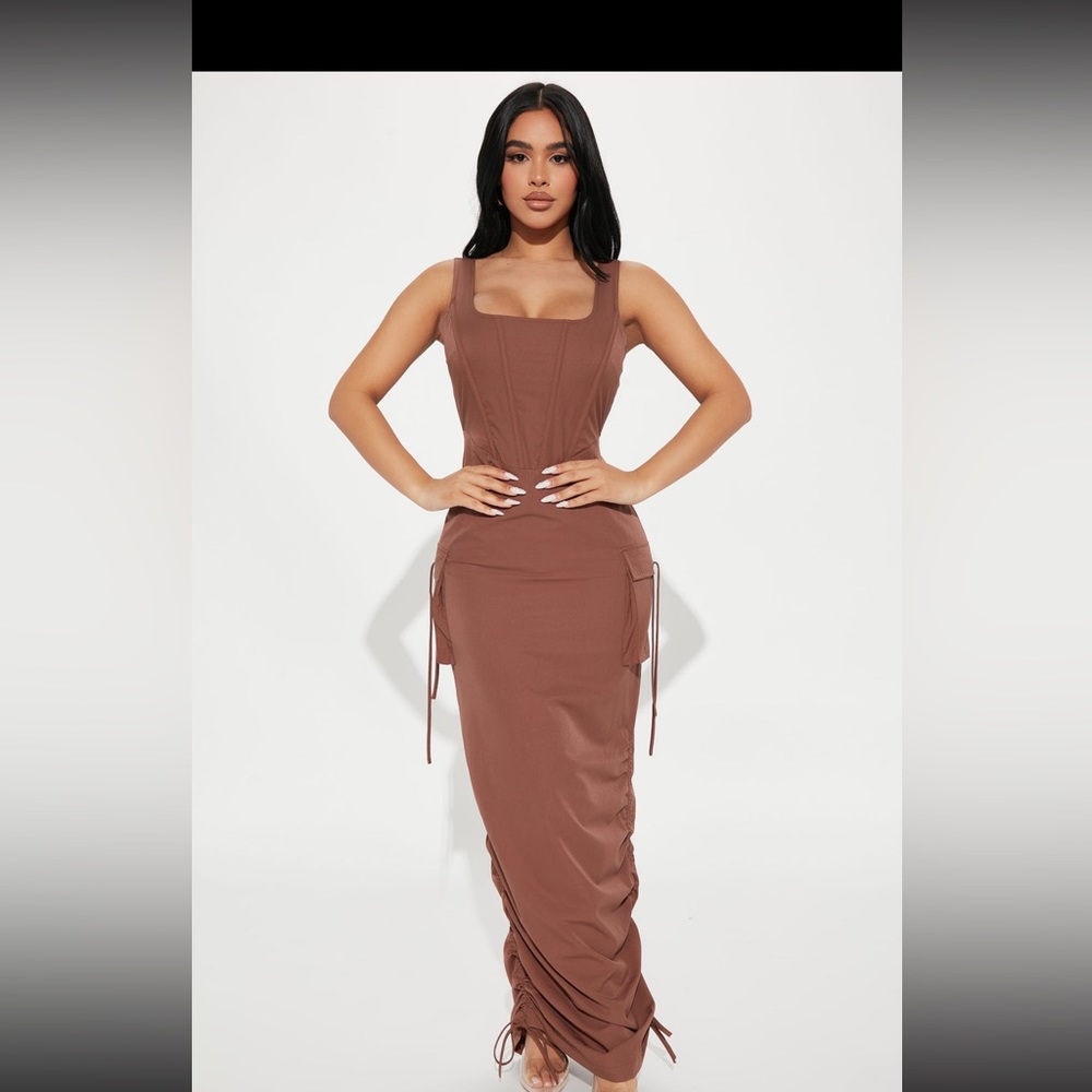 Feeling Savage Cargo Maxi Dress - Fashion Nova